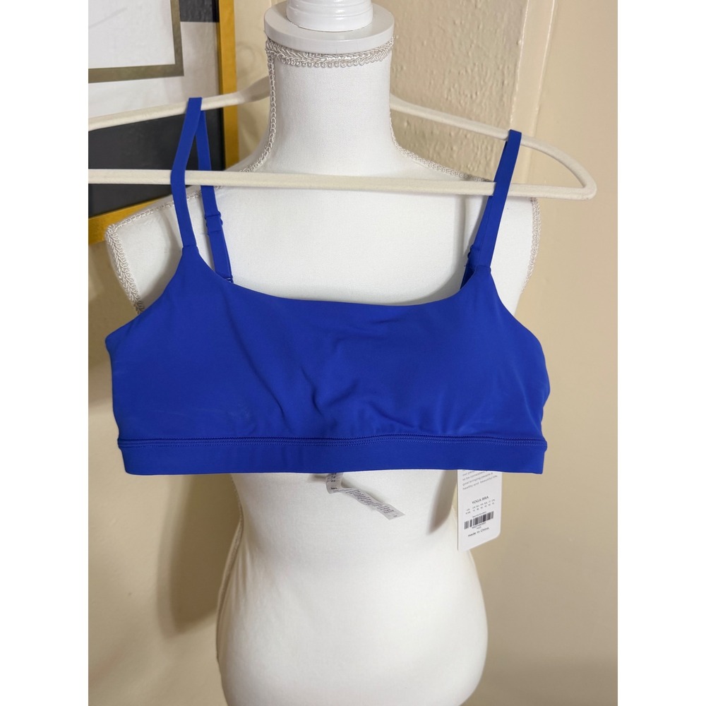 CRZ YOGA Sports Bra Sparkle Blue Adjustable Straps Yoga Top H225 Small 4/6 NWT